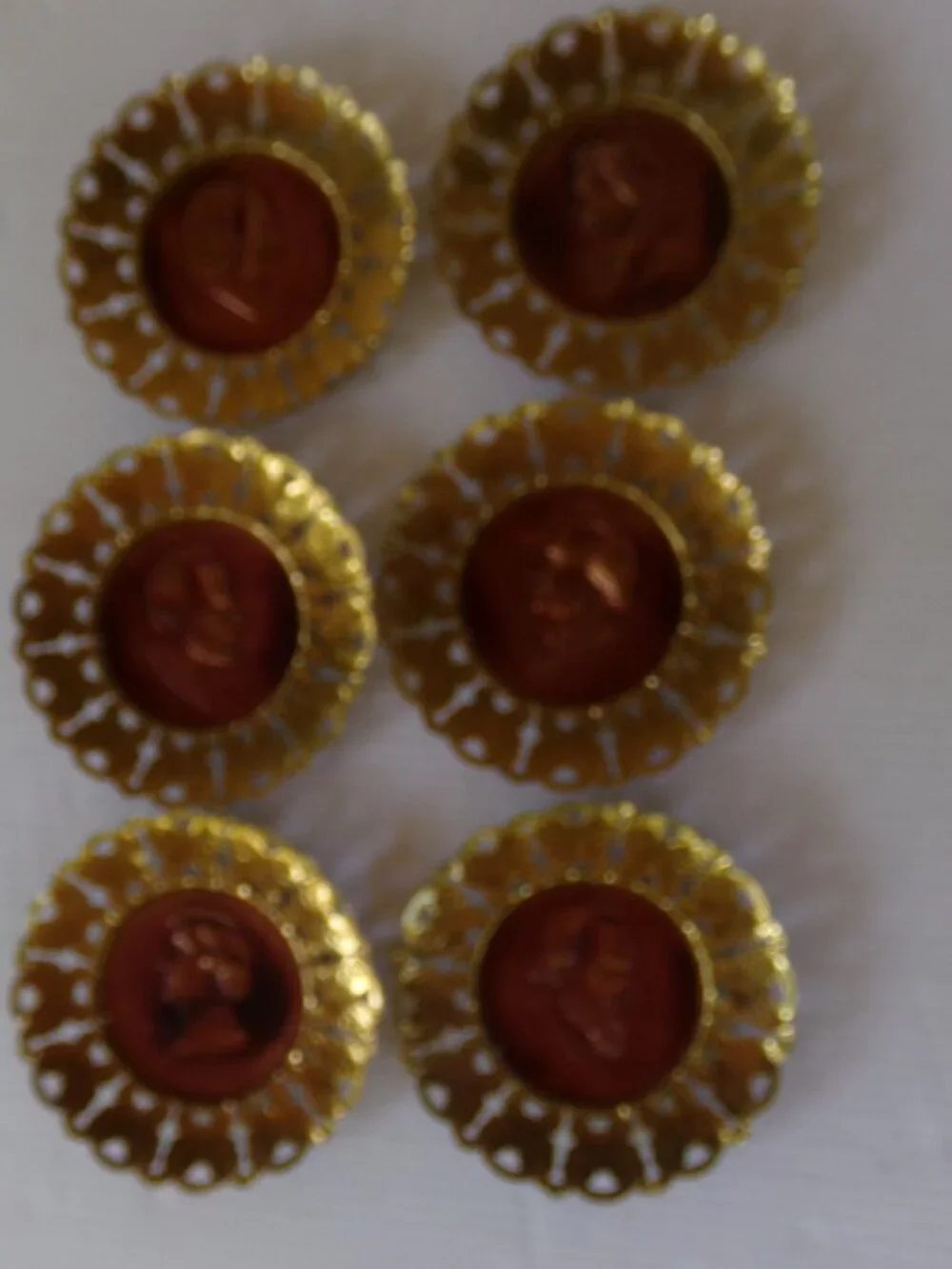 Vintage 6 Copper Brass Beethoven Bach Chopin Plates Art Wall Decor Hanging